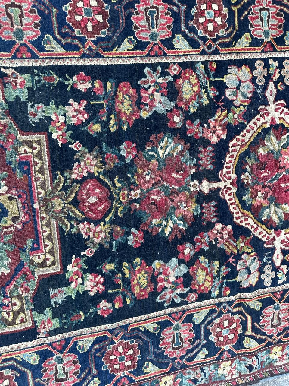 Wonderful antique Bakhtiar floral Savonnerie design rug For Sale 9