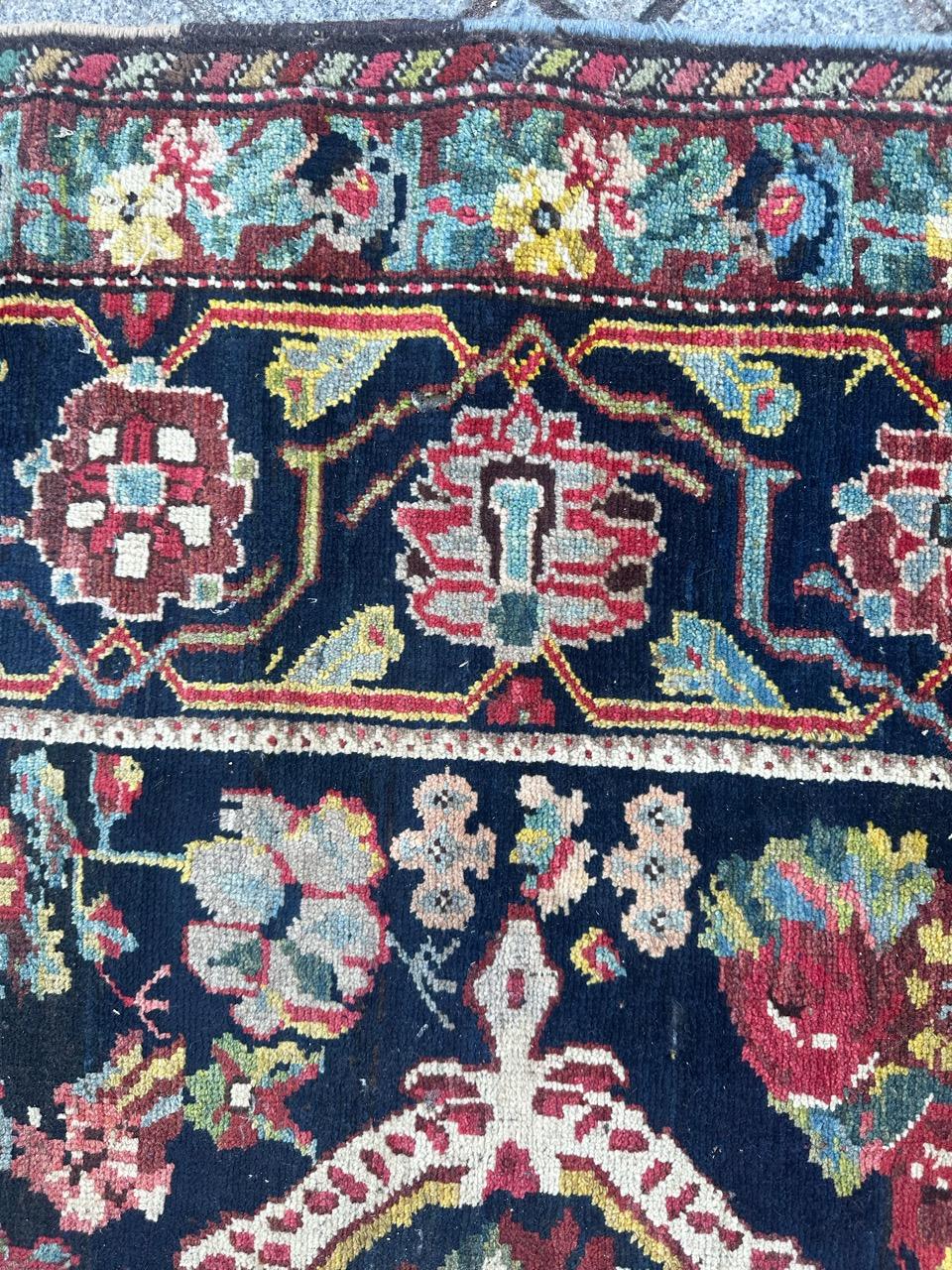 Wonderful antique Bakhtiar floral Savonnerie design rug For Sale 10