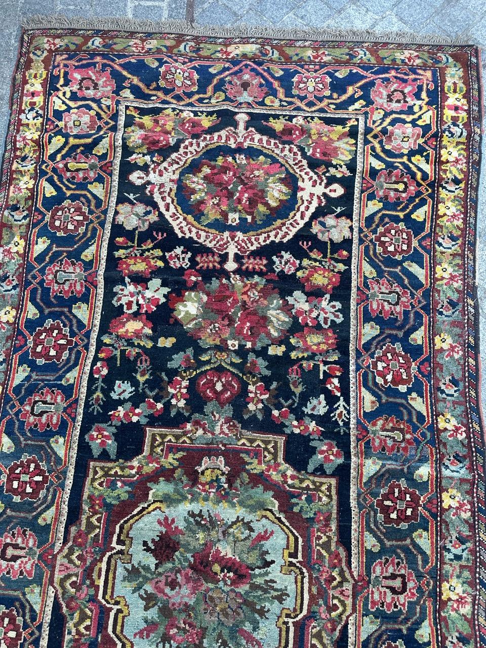 Aubusson Wonderful antique Bakhtiar floral Savonnerie design rug For Sale