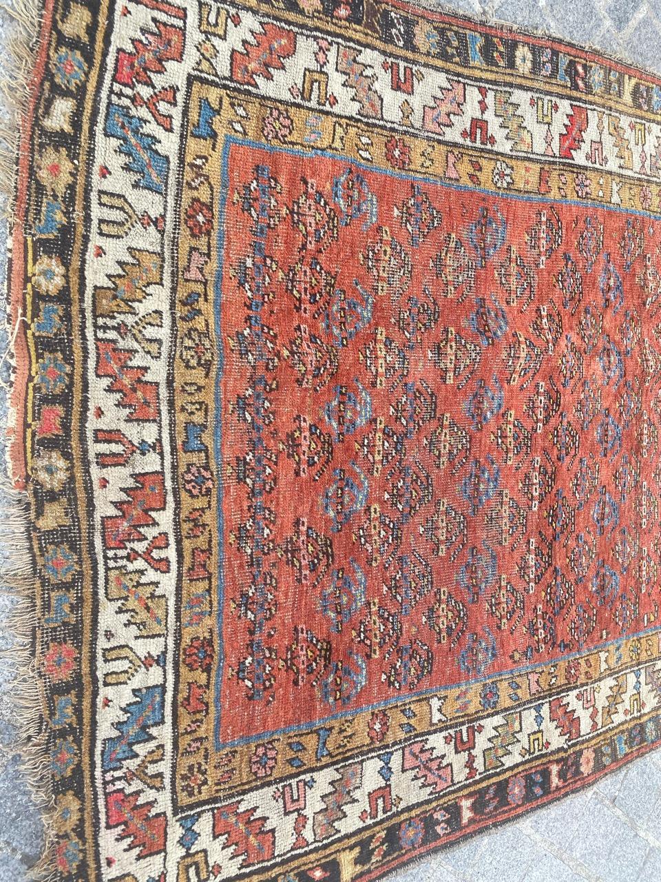 Very pretty 19th century Bijar rug with nice botteh design and beautiful natural colors, entirely hand knotted with wool velvet on wool foundation.

✨✨✨
