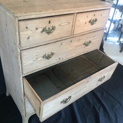 Wonderful Antique British Scrubbed Pine Chest of Drawers