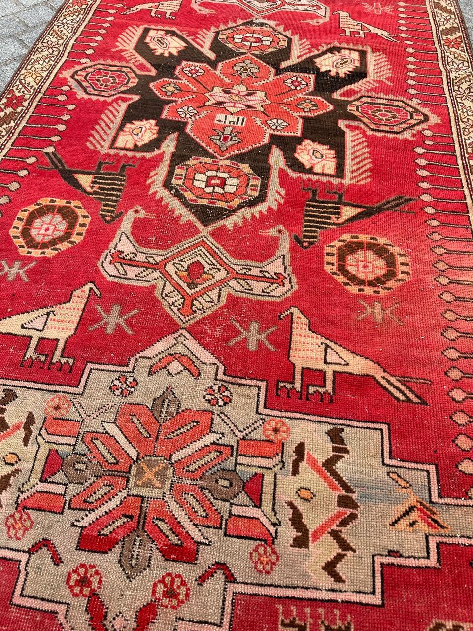 Merveilleux long tapis de couloir caucasien ancien Karabagh en vente 7