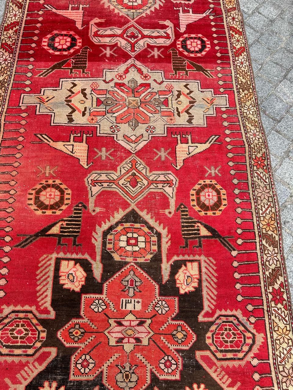 Kazakh Merveilleux long tapis de couloir caucasien ancien Karabagh en vente