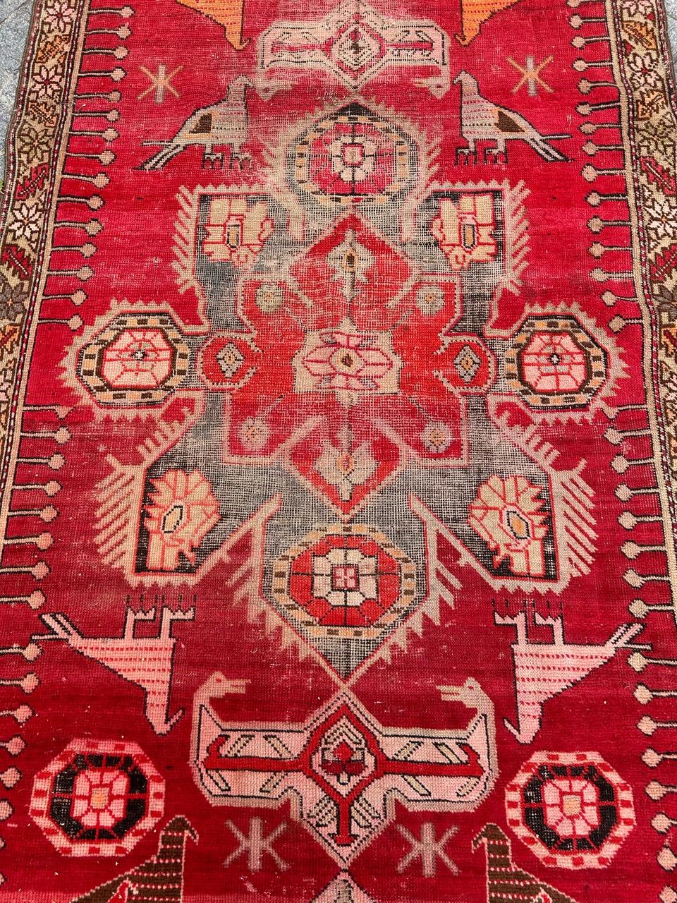 Merveilleux long tapis de couloir caucasien ancien Karabagh État moyen - En vente à Saint Ouen, FR