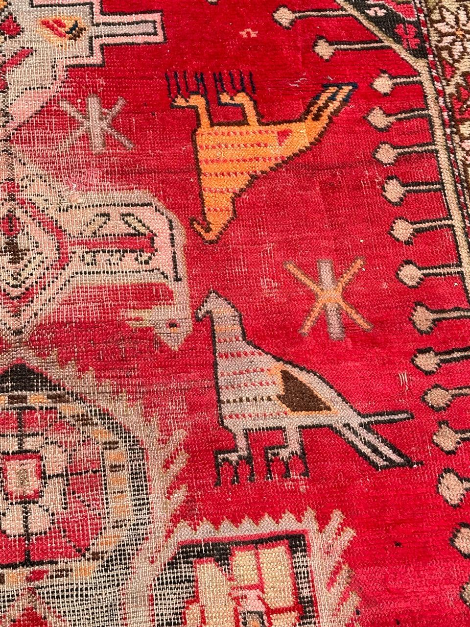 Laine Merveilleux long tapis de couloir caucasien ancien Karabagh en vente