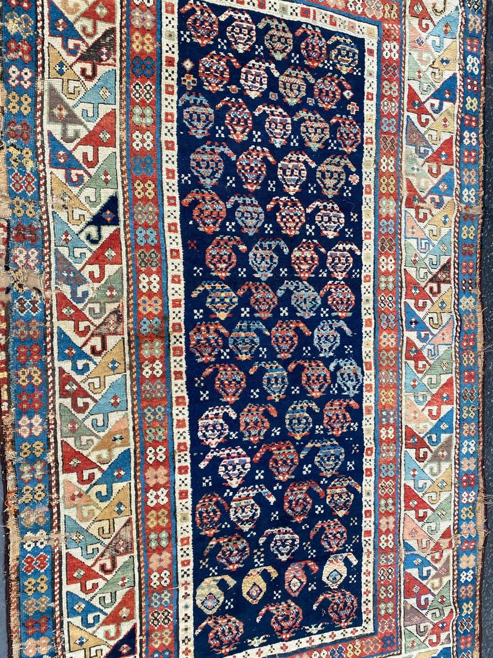 Wonderful Antique Caucasian Kazak Rug 8