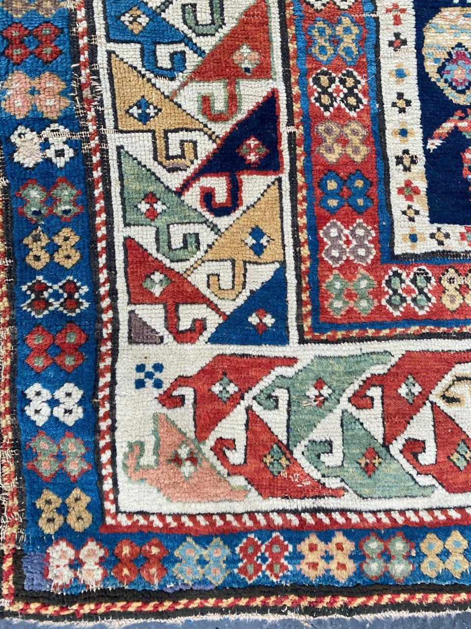19th Century Bobyrug’s Wonderful Antique Caucasian Kazak Rug