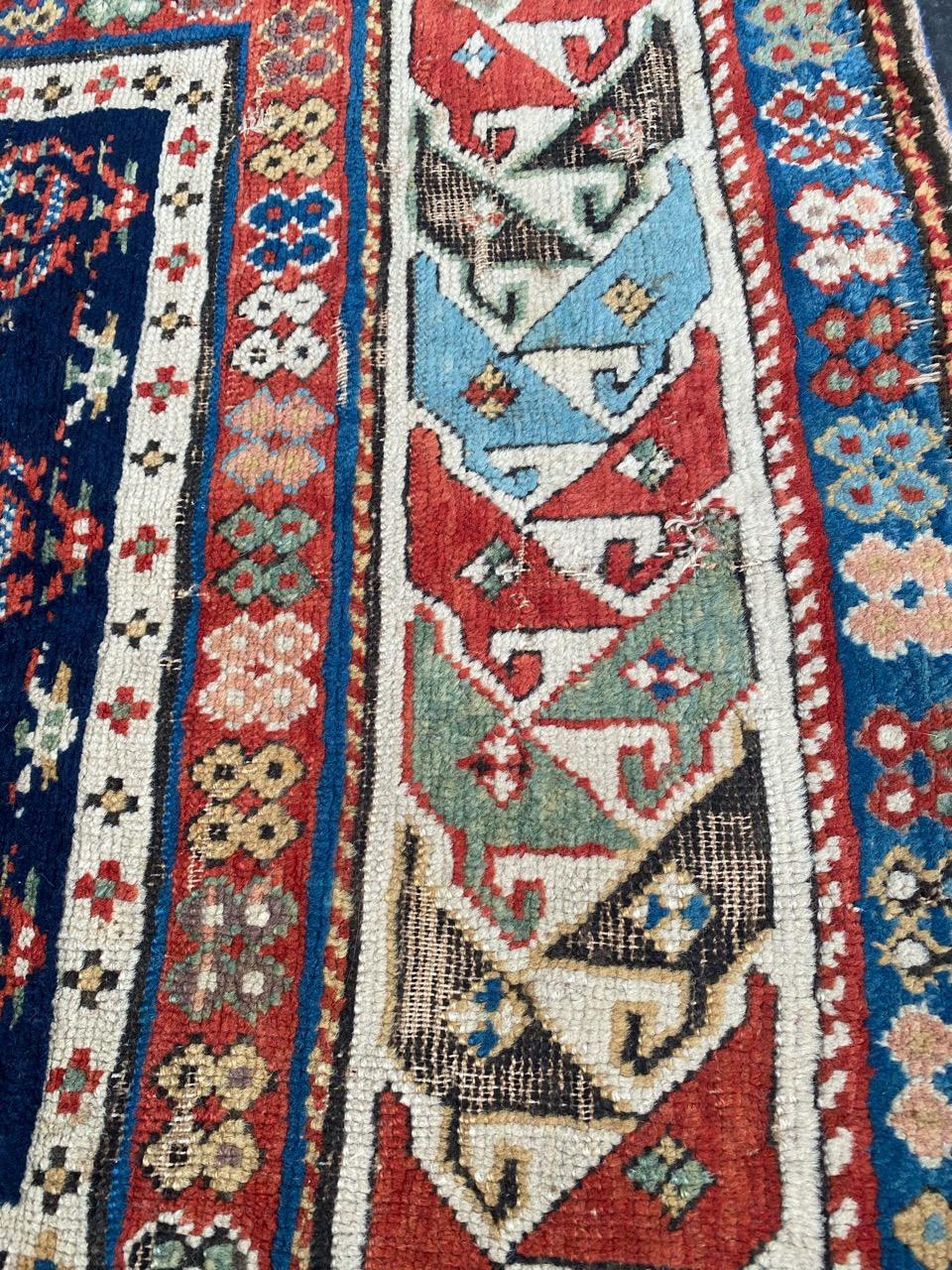 Wool Bobyrug’s Wonderful Antique Caucasian Kazak Rug
