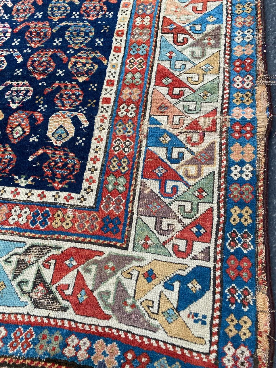 Bobyrug’s Wonderful Antique Caucasian Kazak Rug 1