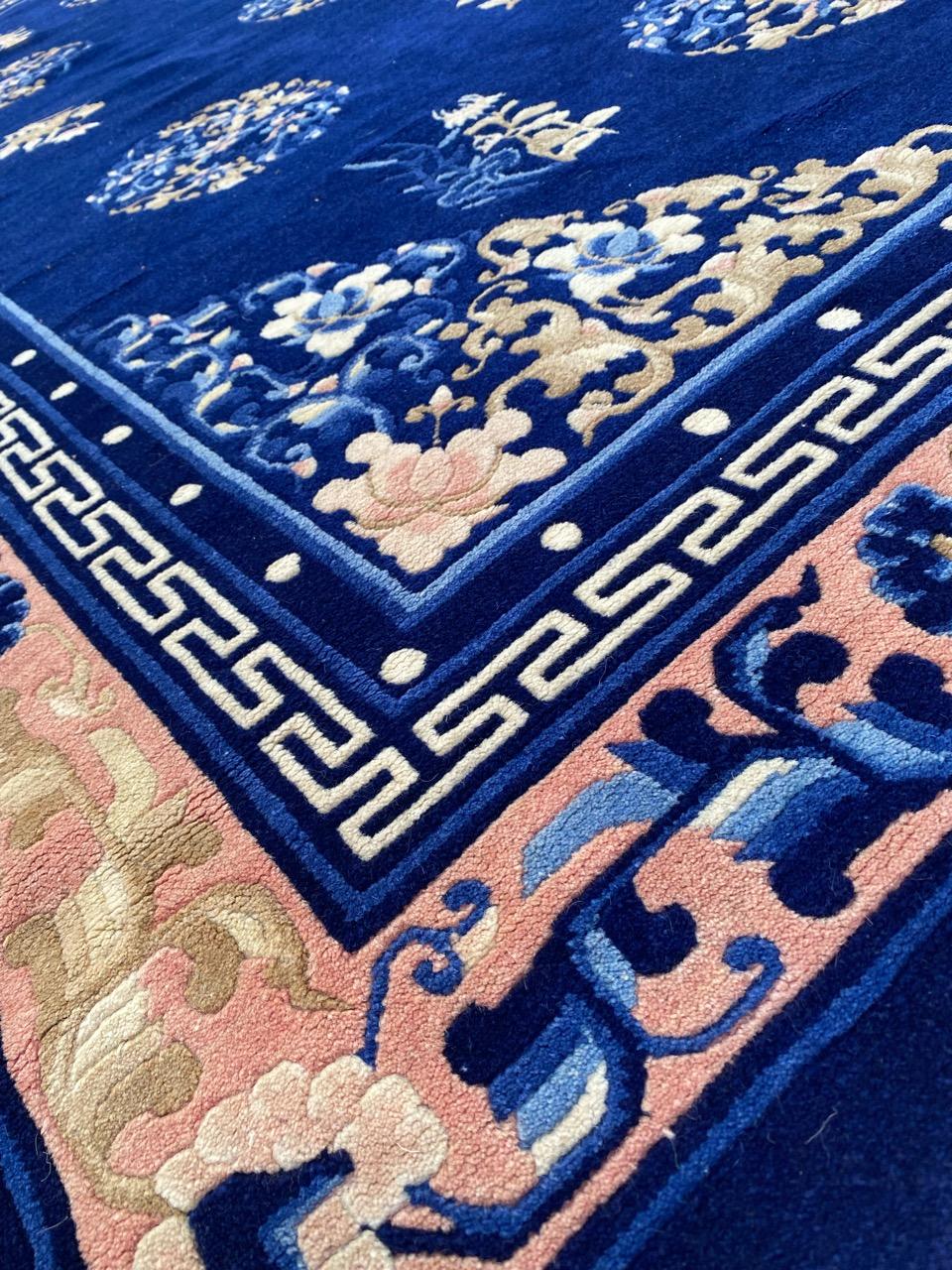Bobyrug's Wonderful Antique Chinese Art Deco Beijing Rug (Merveilleux tapis chinois ancien Art déco de Pékin) en vente 6