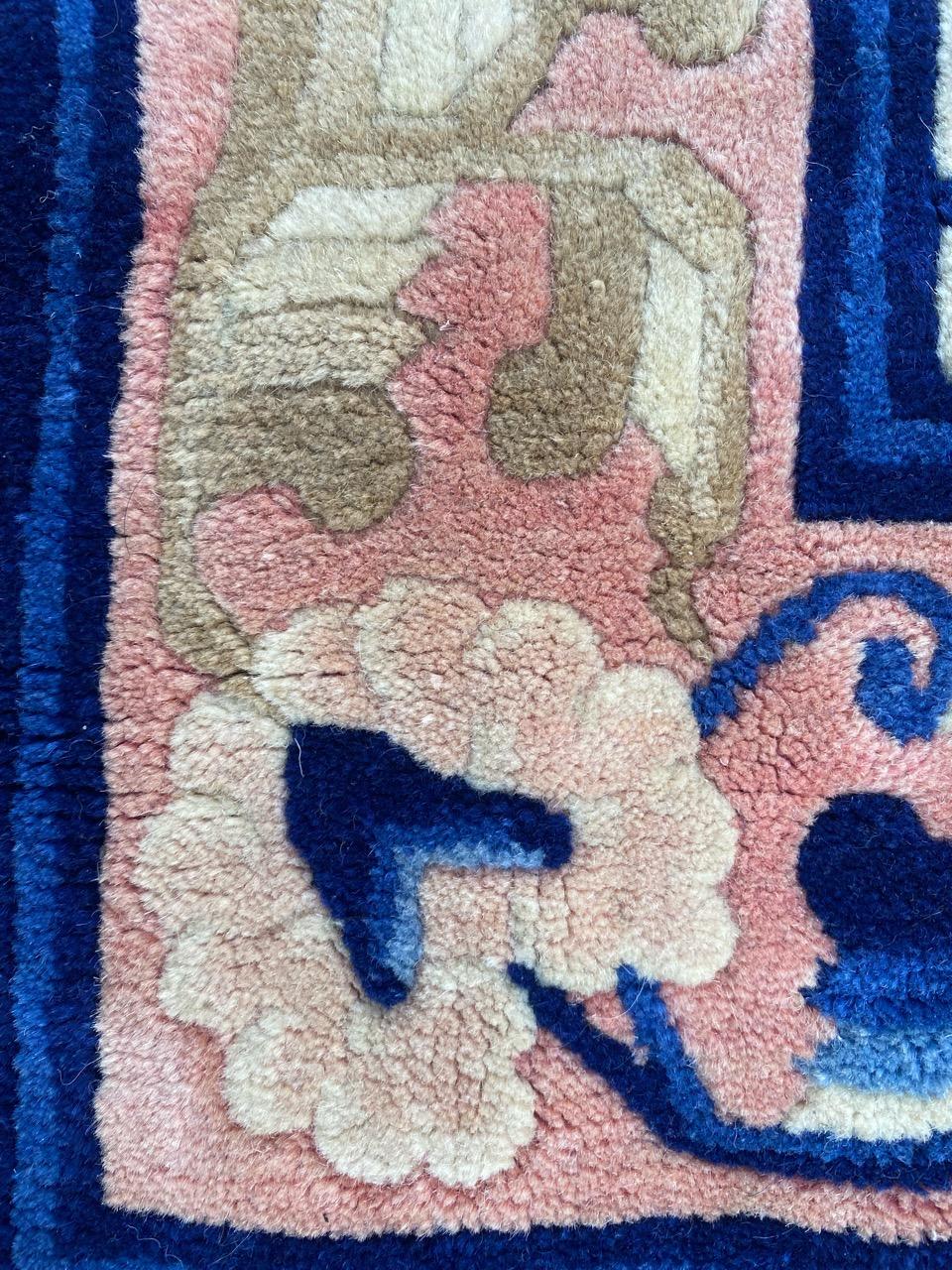 Noué à la main Bobyrug's Wonderful Antique Chinese Art Deco Beijing Rug (Merveilleux tapis chinois ancien Art déco de Pékin) en vente