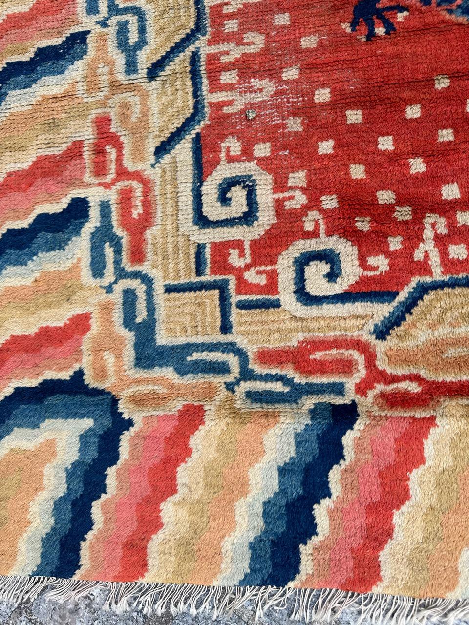 Bobyrug’s Wonderful antique Chinese dragon design rug  For Sale 4