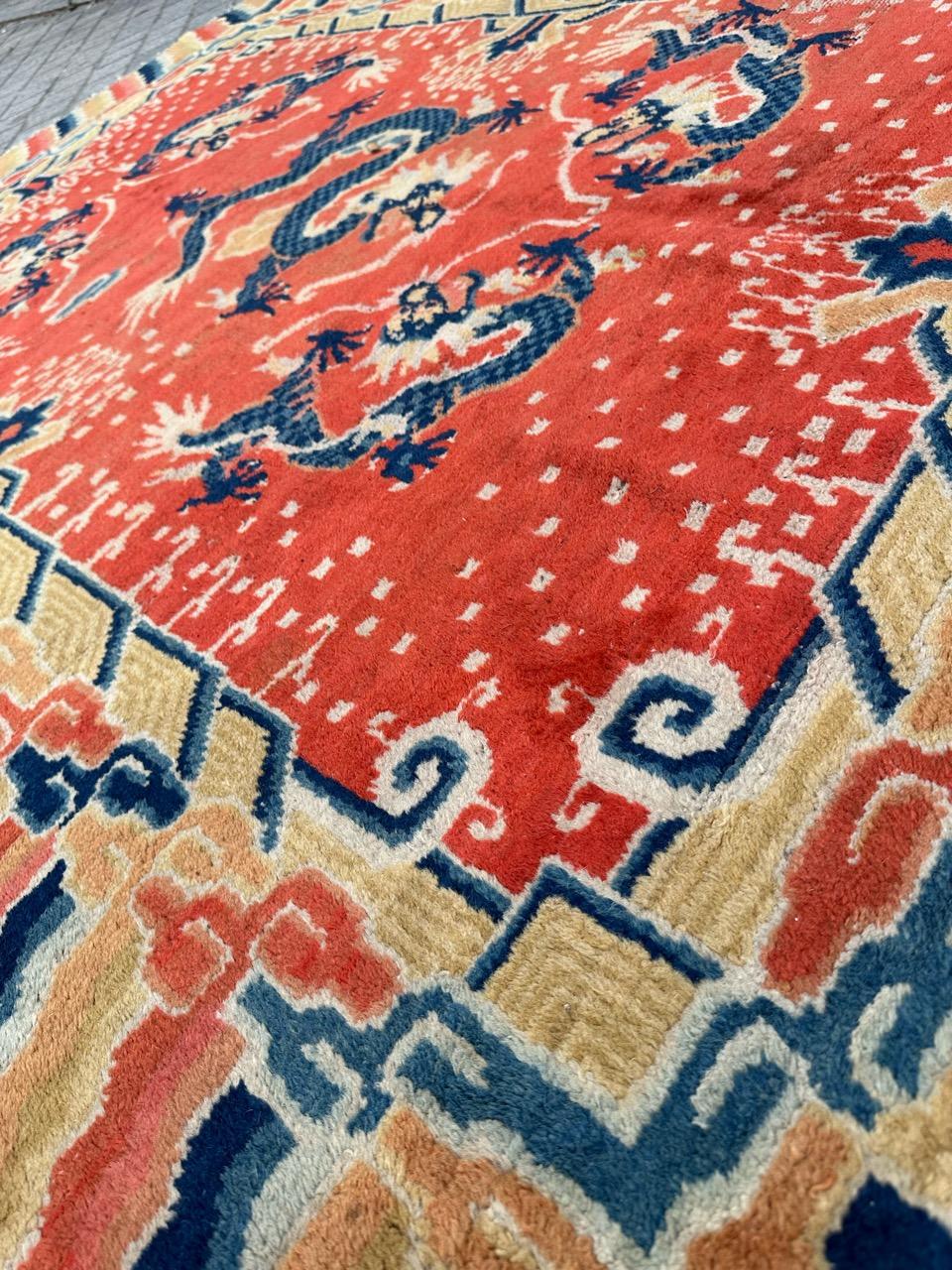 Bobyrug’s Wonderful antique Chinese dragon design rug  For Sale 11