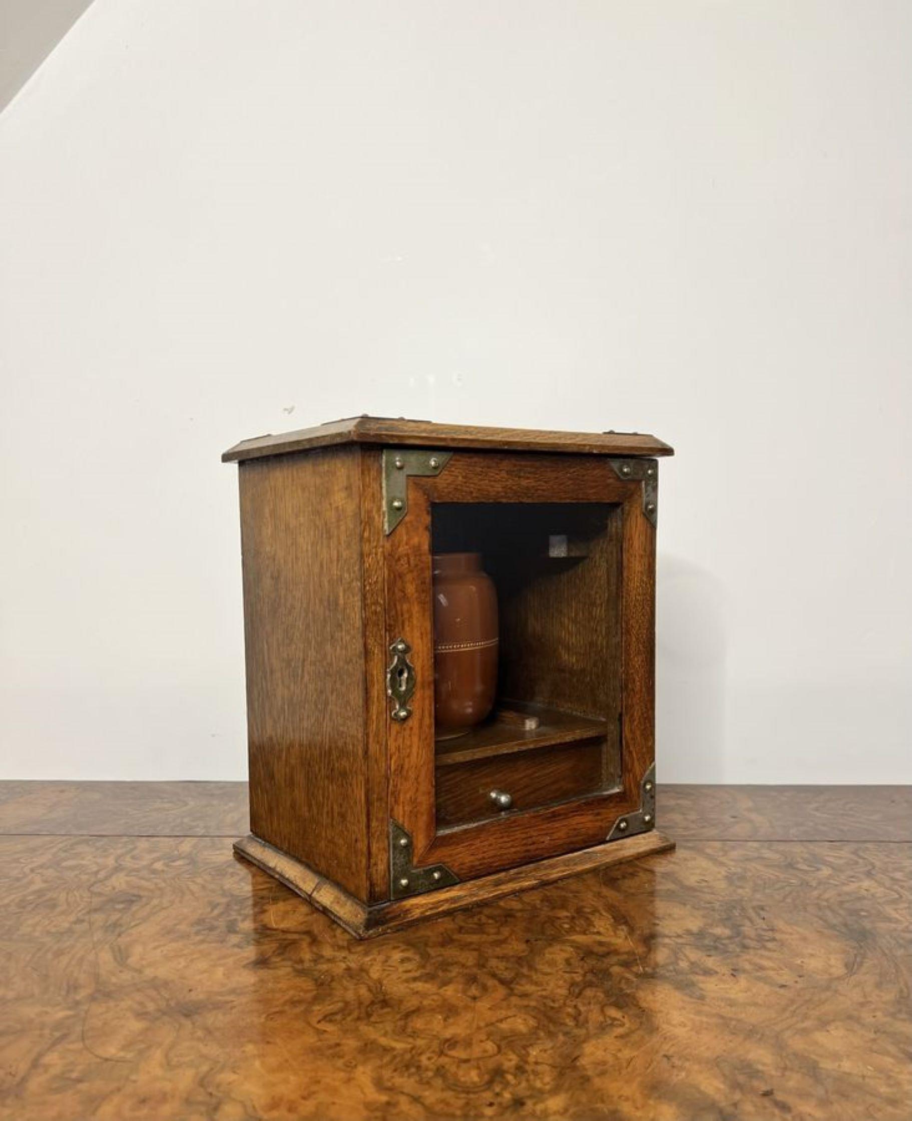 Wonderful antique Edwardian oak smokers cabinet  For Sale 2