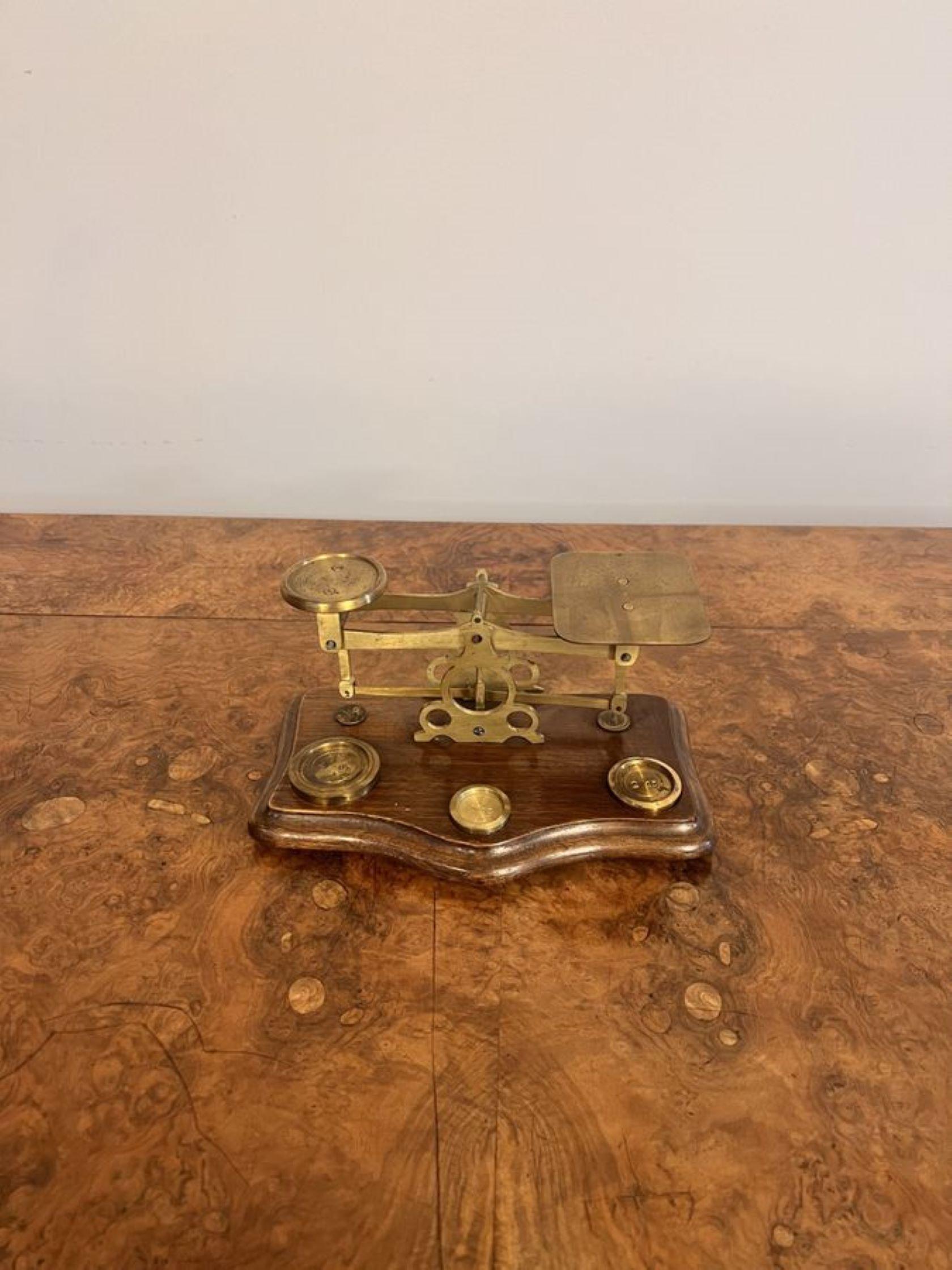 20th Century Wonderful antique Edwardian postal scales and weights  For Sale