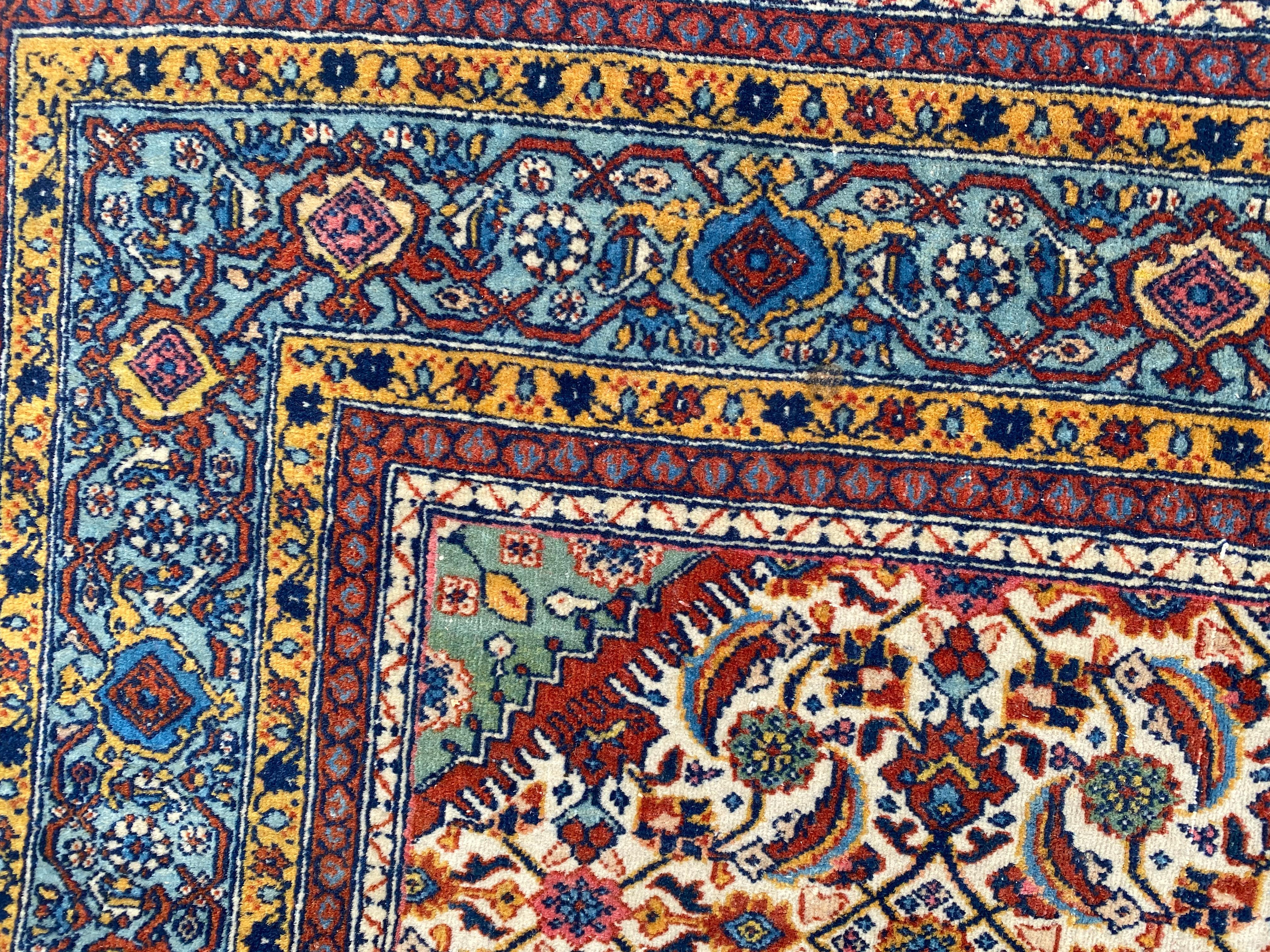 Wonderful Antique Extremely Fine Tabriz Rug For Sale 3