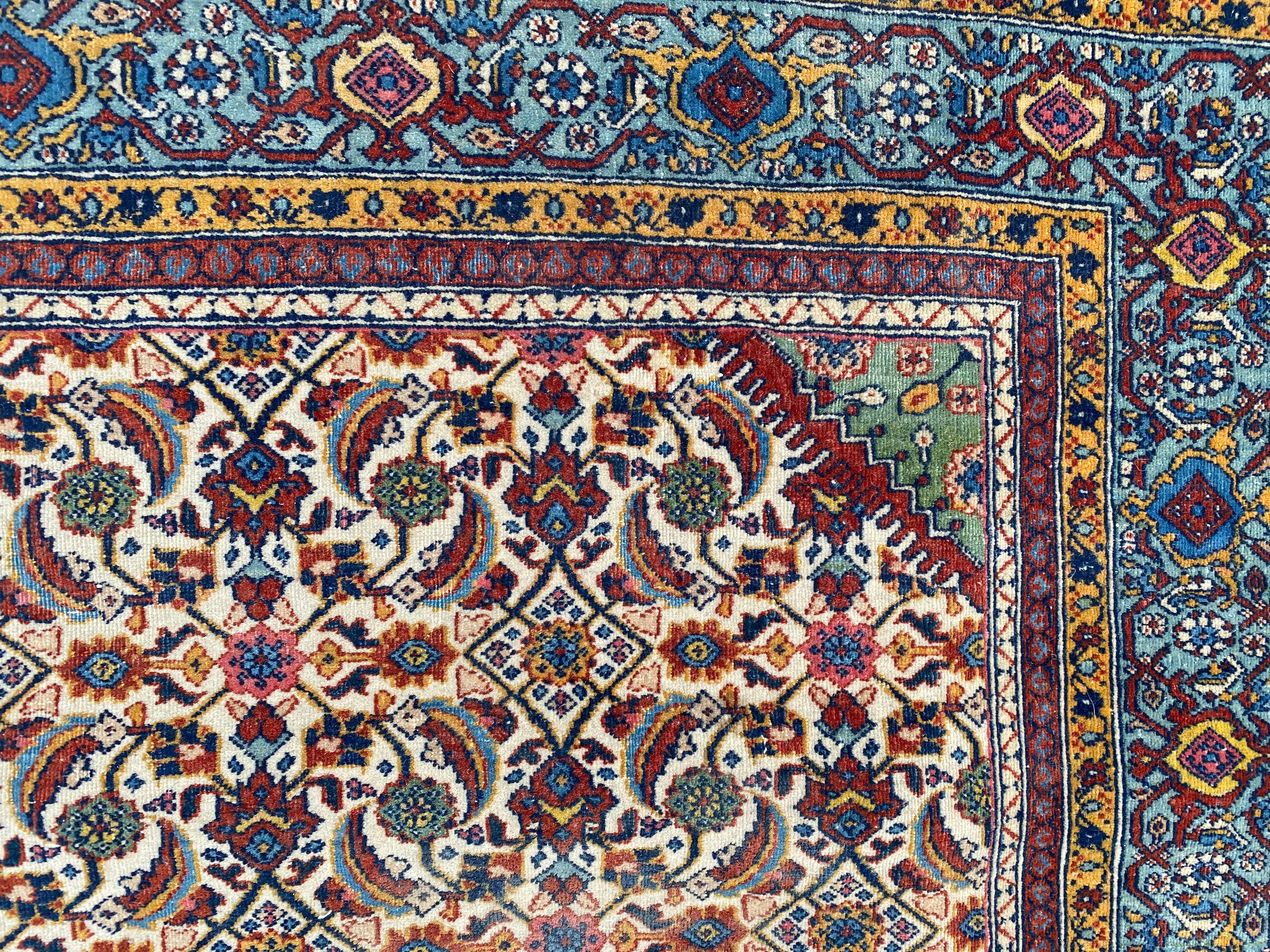 Wonderful Antique Extremely Fine Tabriz Rug For Sale 4
