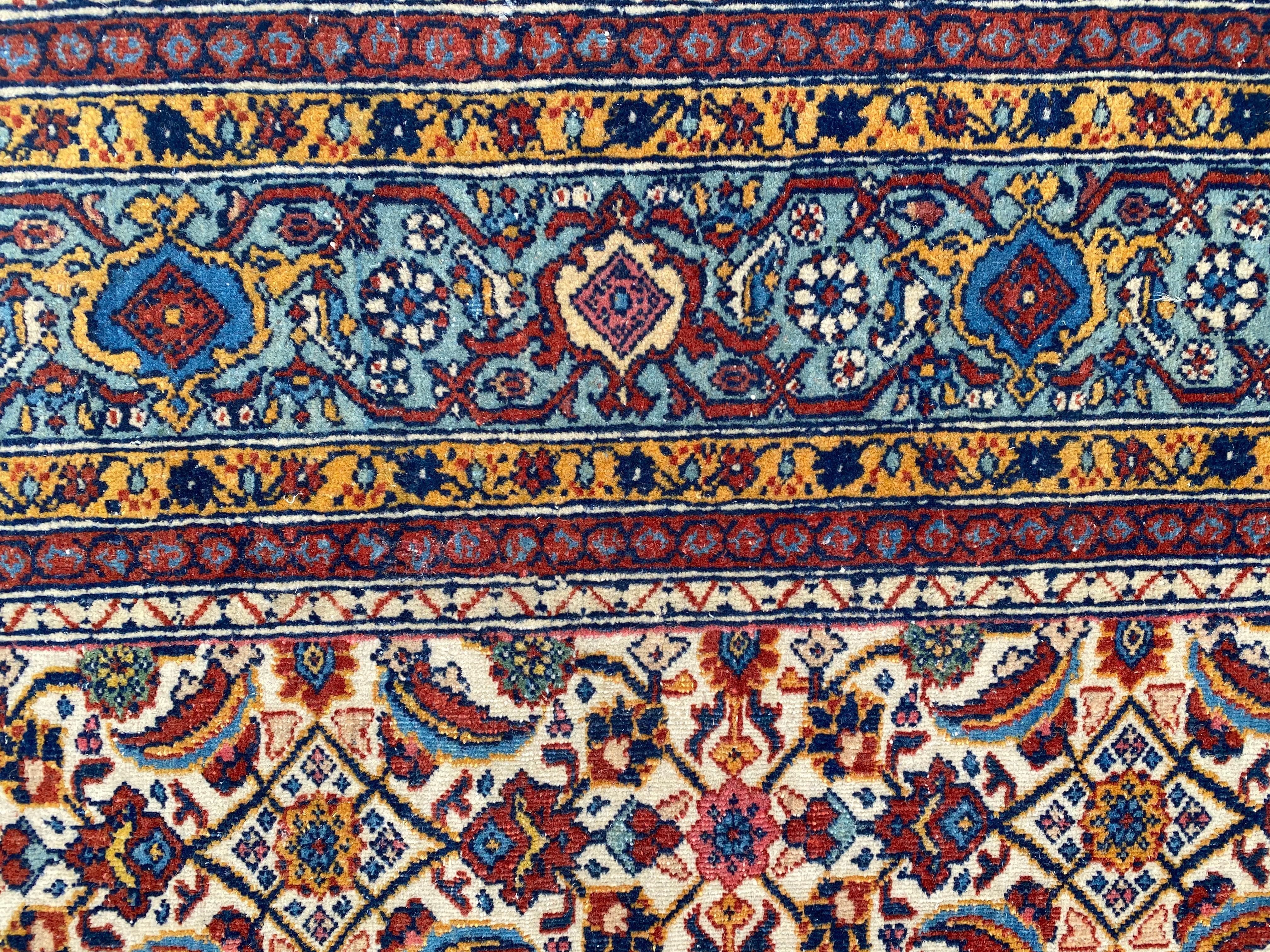 Wonderful Antique Extremely Fine Tabriz Rug For Sale 1