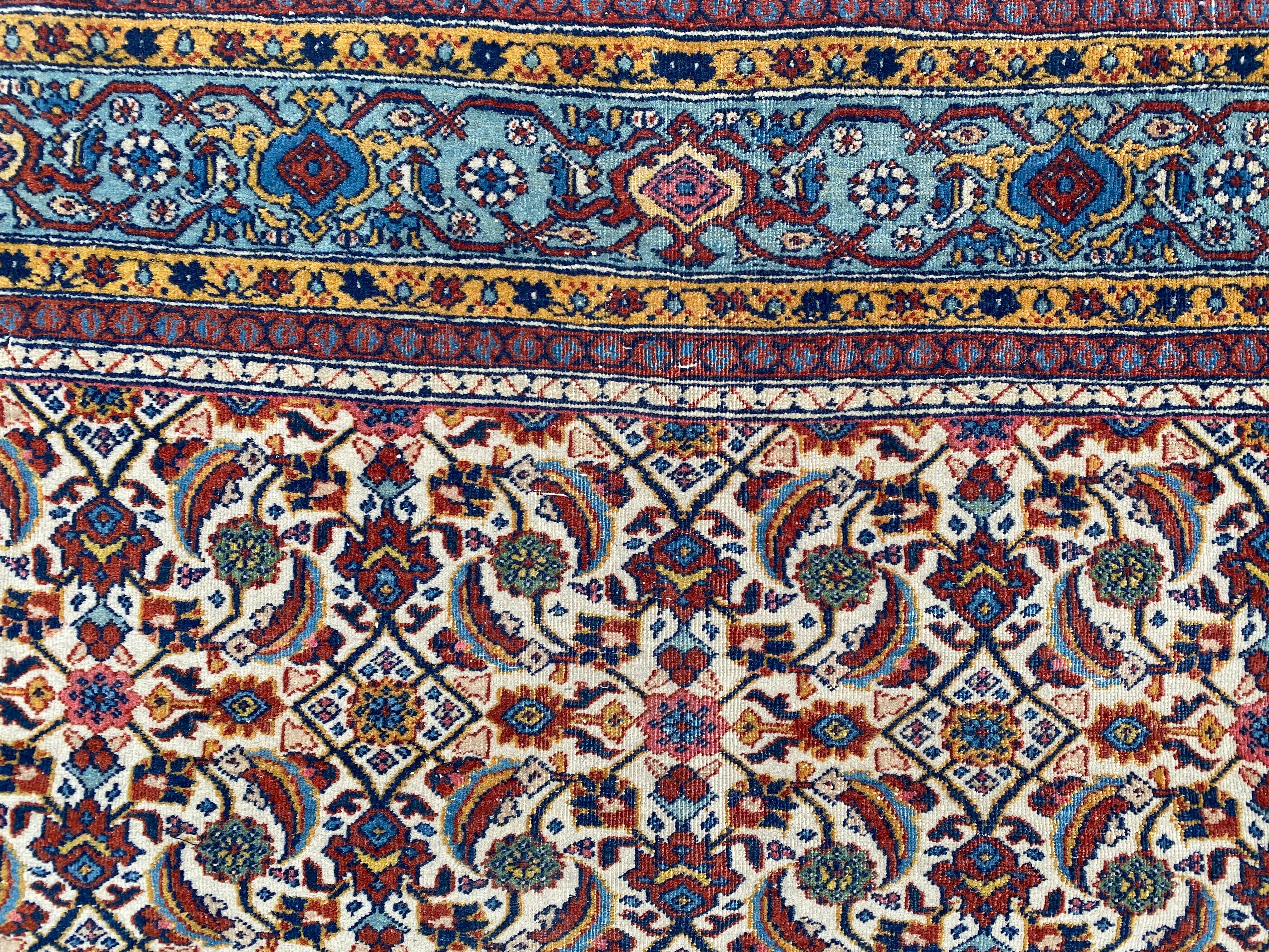 Wonderful Antique Extremely Fine Tabriz Rug For Sale 2