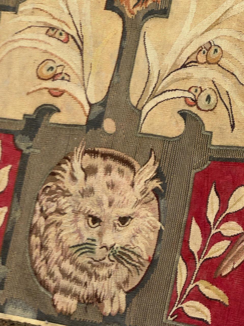 Meraviglioso arazzo di Aubusson in seta francese, tessuto a mano, antico e di pregio in vendita 6