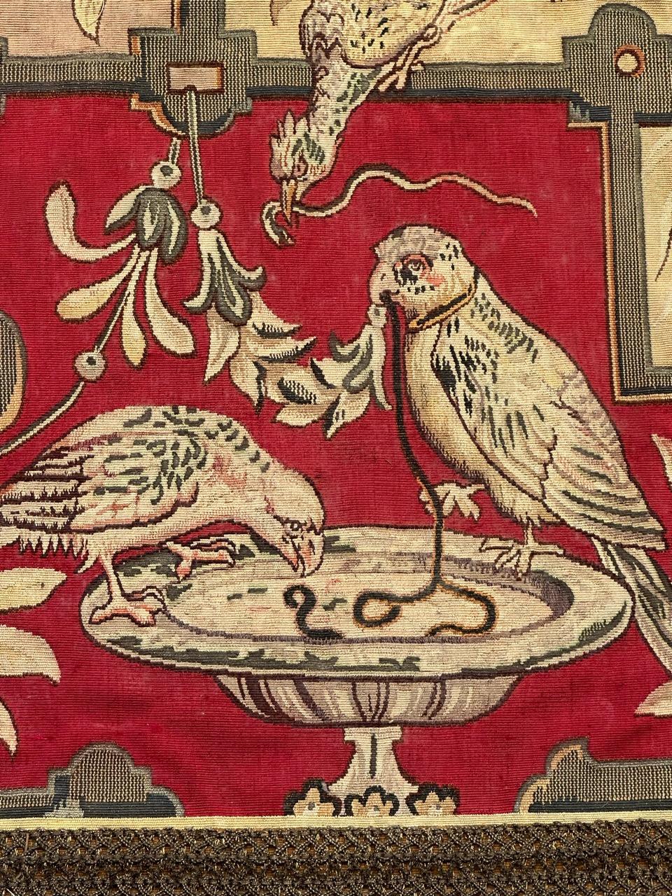 Meraviglioso arazzo di Aubusson in seta francese, tessuto a mano, antico e di pregio in vendita 8