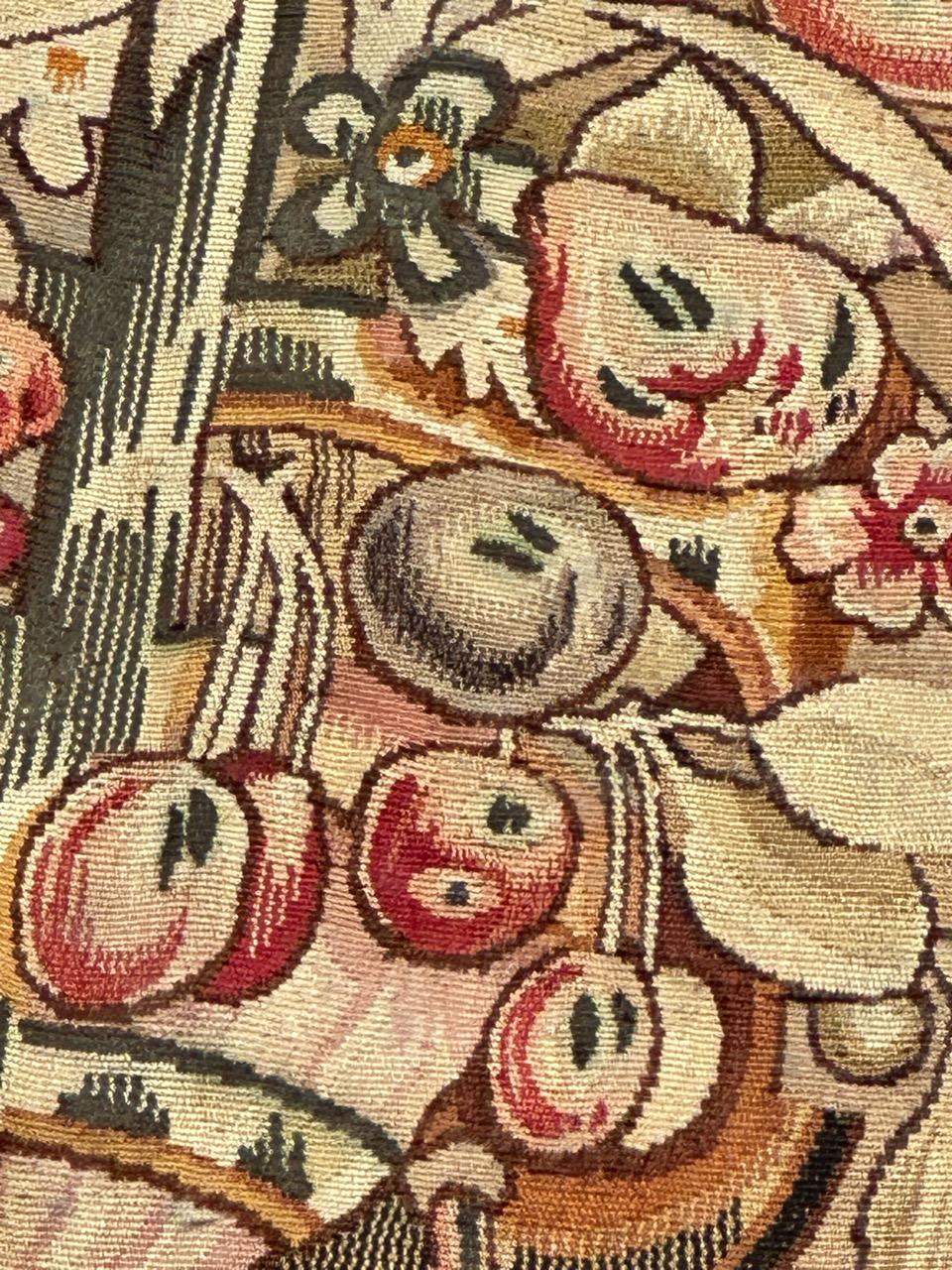 Meraviglioso arazzo di Aubusson in seta francese, tessuto a mano, antico e di pregio in vendita 10