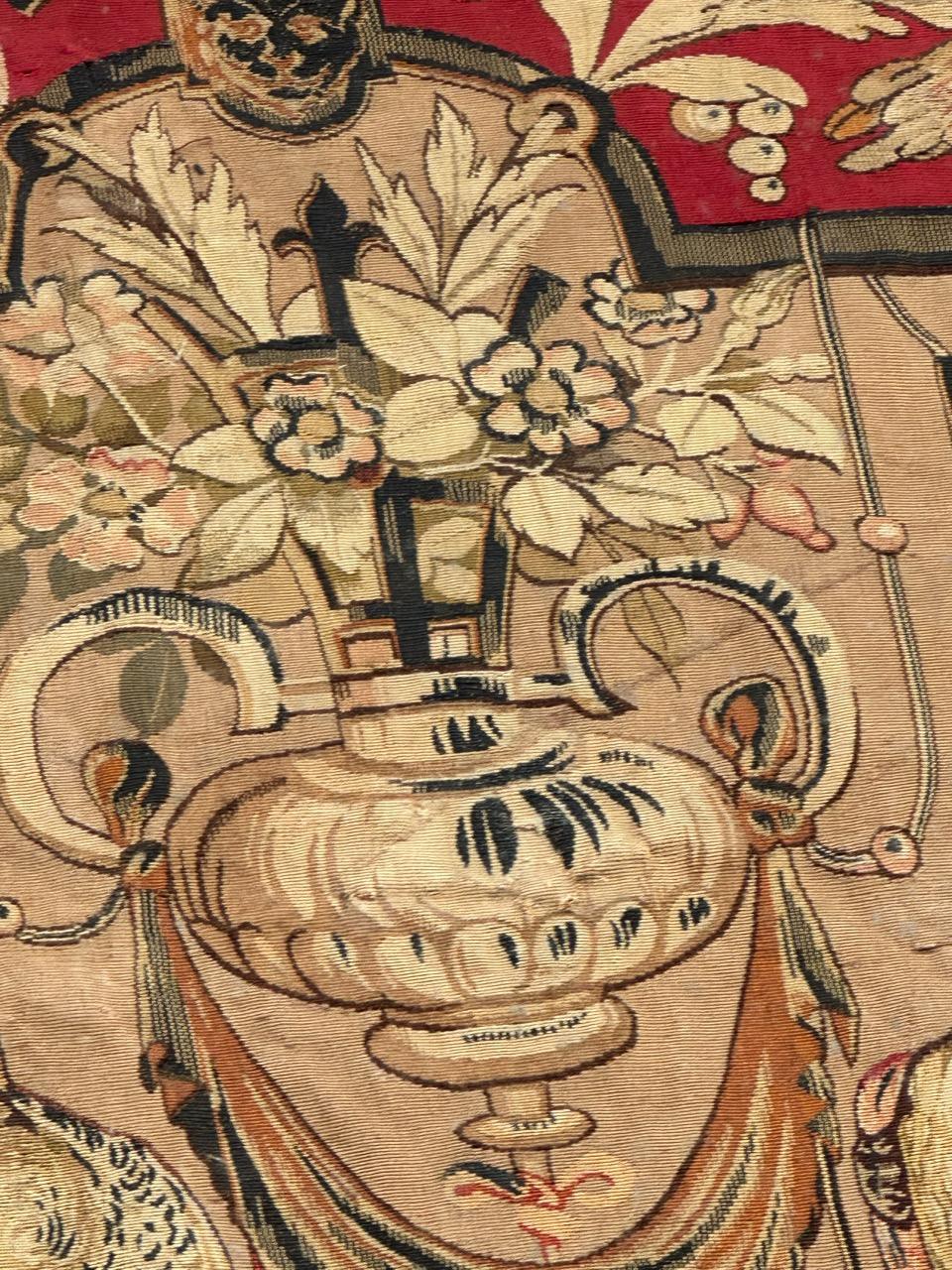 Meraviglioso arazzo di Aubusson in seta francese, tessuto a mano, antico e di pregio in vendita 11