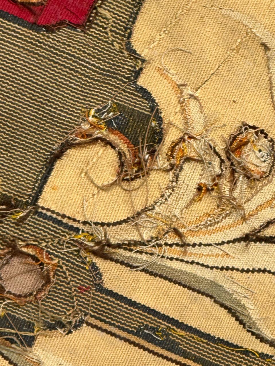 Meraviglioso arazzo di Aubusson in seta francese, tessuto a mano, antico e di pregio in vendita 13