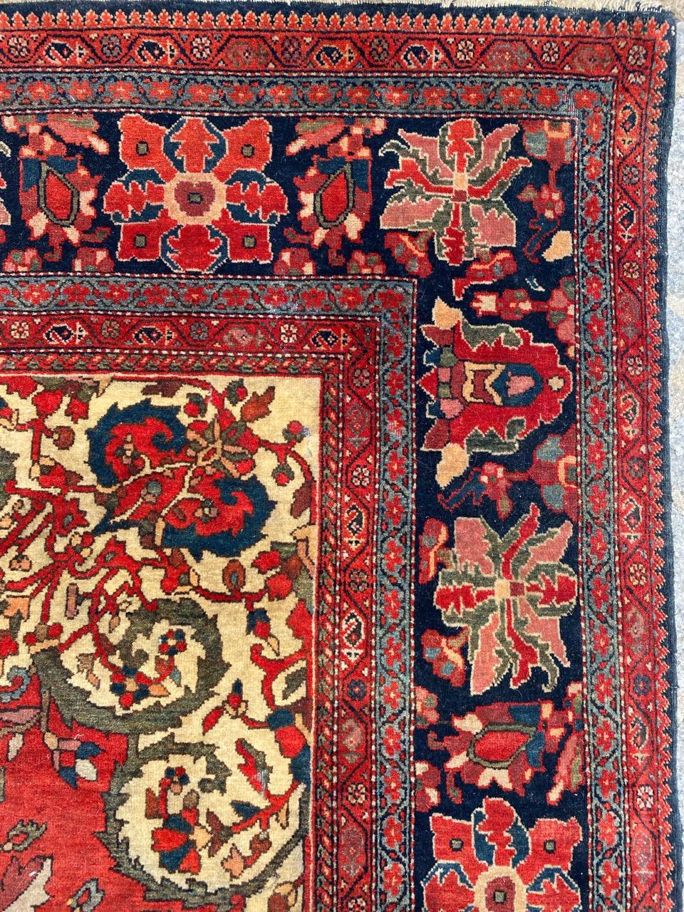 Bobyrug’s Wonderful Antique Fine Saroq Farahan Rug For Sale 3