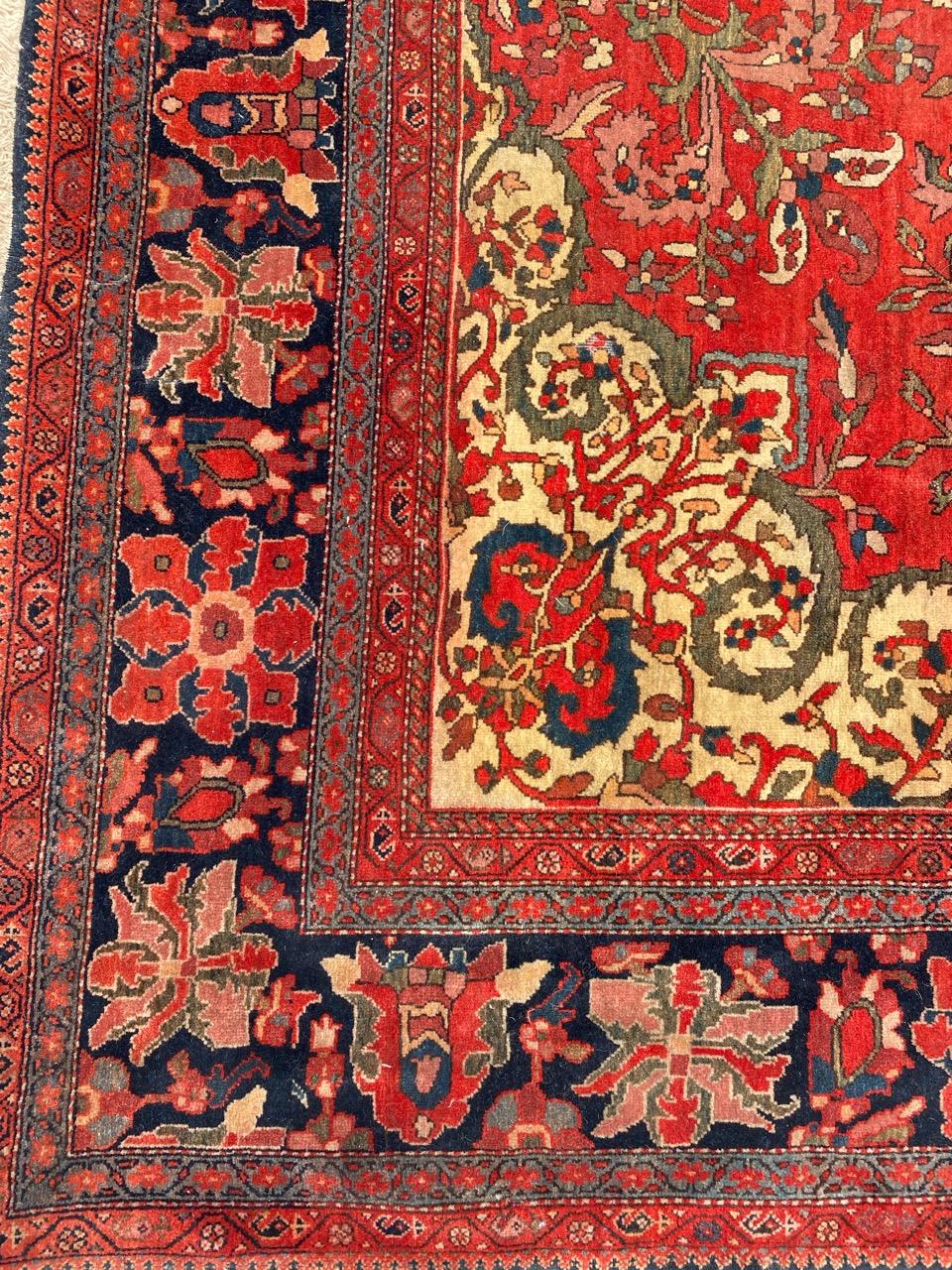 Bobyrug’s Wonderful Antique Fine Saroq Farahan Rug For Sale 4