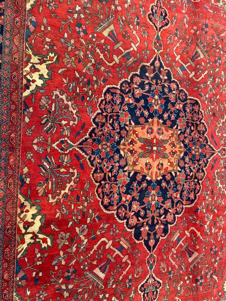 Bobyrug’s Wonderful Antique Fine Saroq Farahan Rug For Sale 7