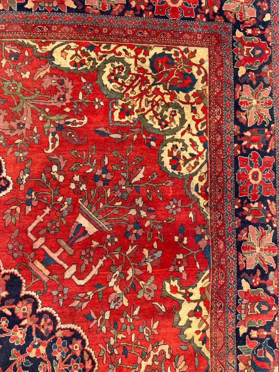 Bobyrug’s Wonderful Antique Fine Saroq Farahan Rug For Sale 1