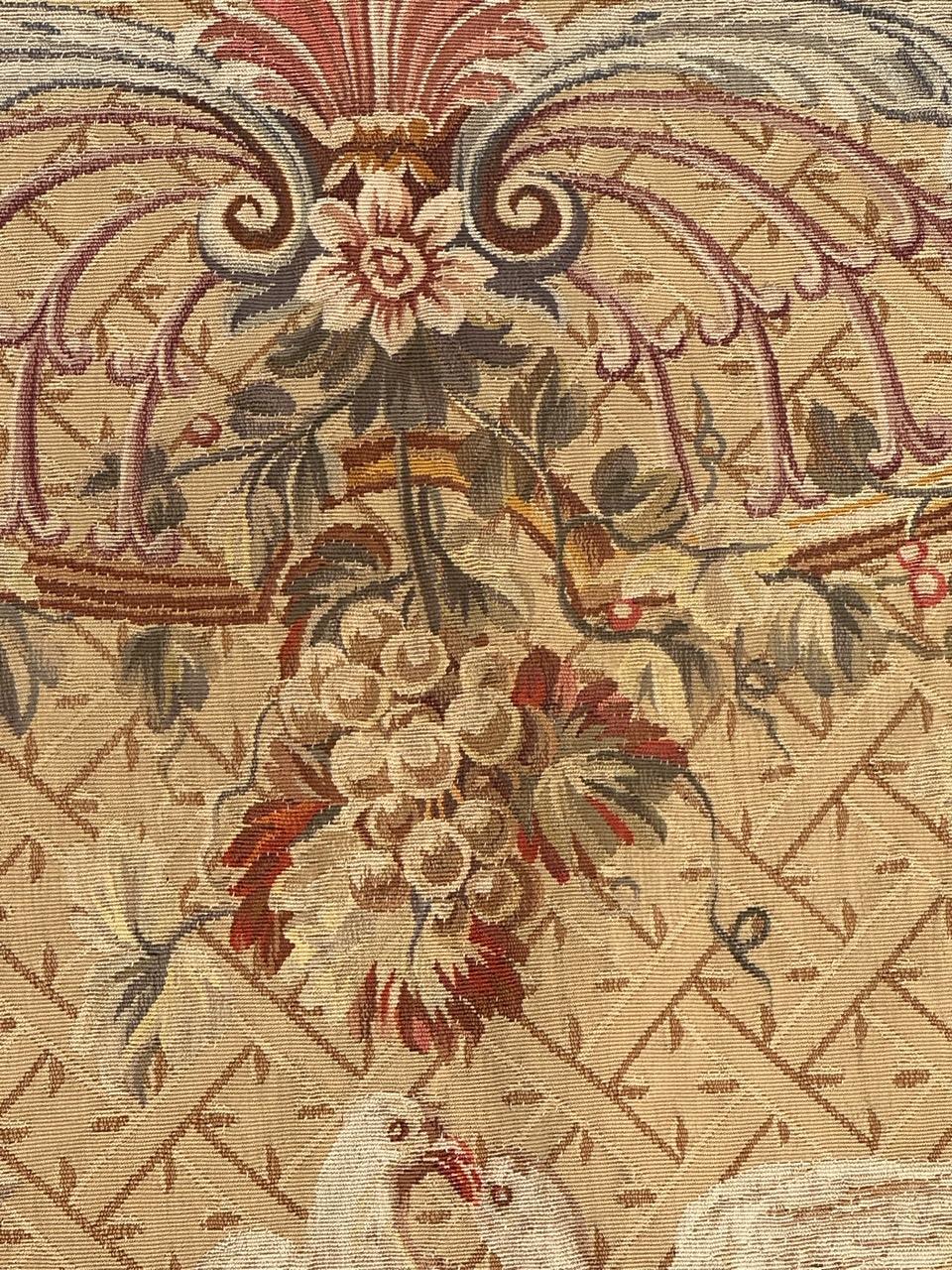 Wonderful Antique Fine silk French Aubusson Tapestry For Sale 6