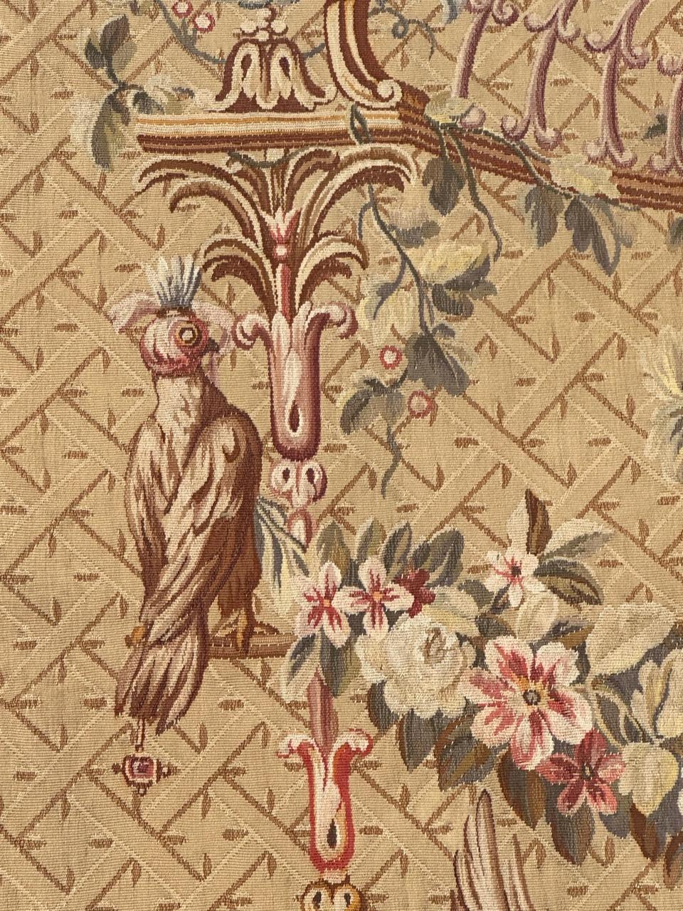Wonderful Antique Fine silk French Aubusson Tapestry In Good Condition For Sale In Saint Ouen, FR