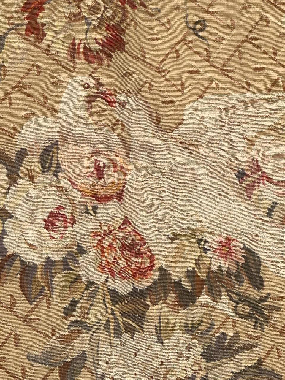 Silk Wonderful Antique Fine silk French Aubusson Tapestry For Sale