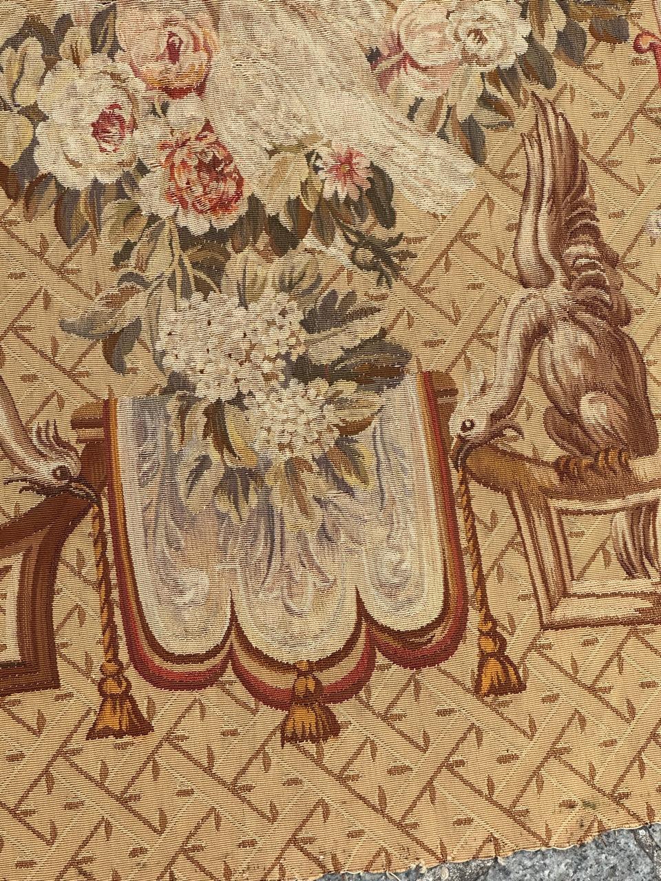 Wonderful Antique Fine silk French Aubusson Tapestry For Sale 2