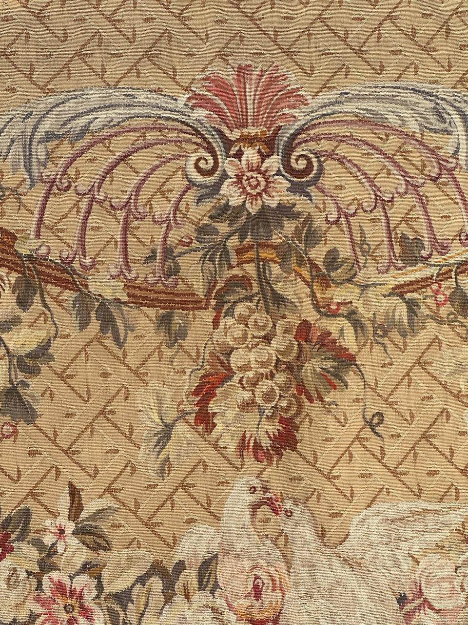Wonderful Antique Fine silk French Aubusson Tapestry For Sale 3