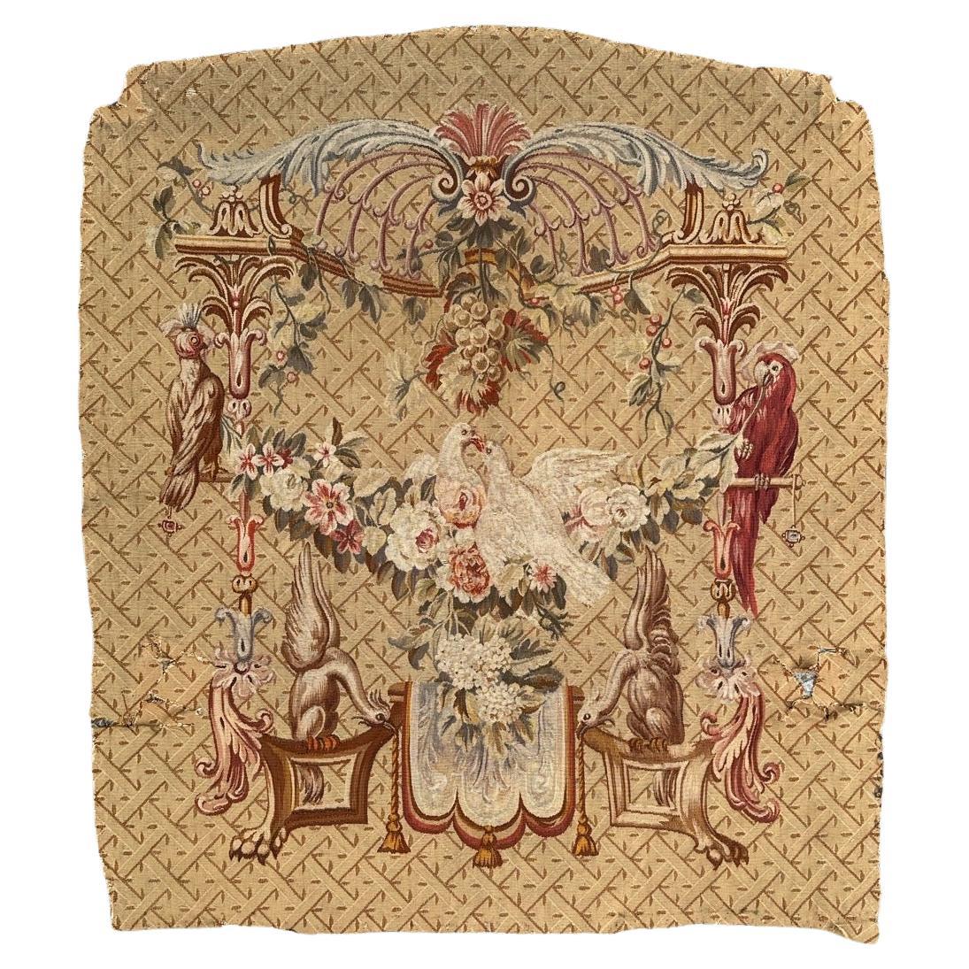 Wonderful Antique Fine silk French Aubusson Tapestry