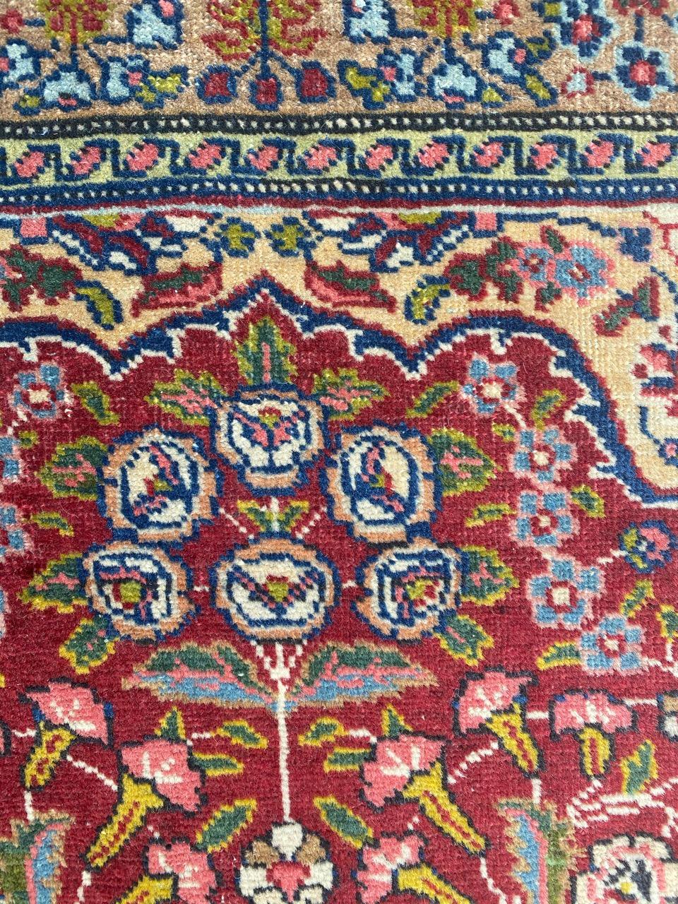 Wunderschöner antiker feiner Täbris-Teppich im Angebot 3