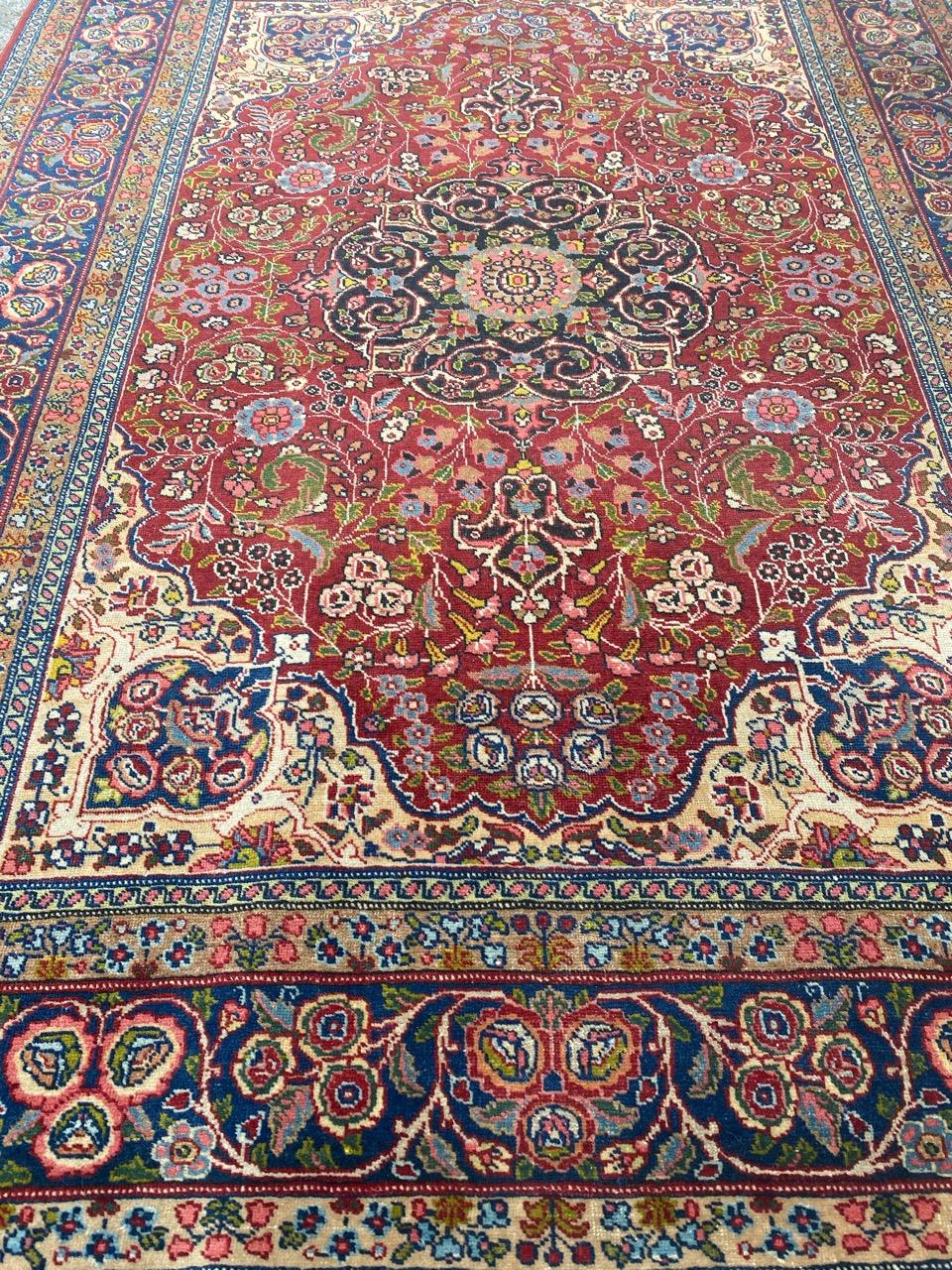 Wunderschöner antiker feiner Täbris-Teppich im Angebot 6