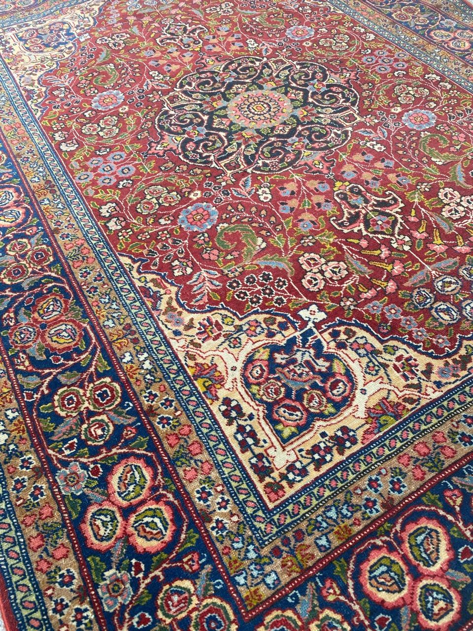 Wunderschöner antiker feiner Täbris-Teppich im Angebot 7