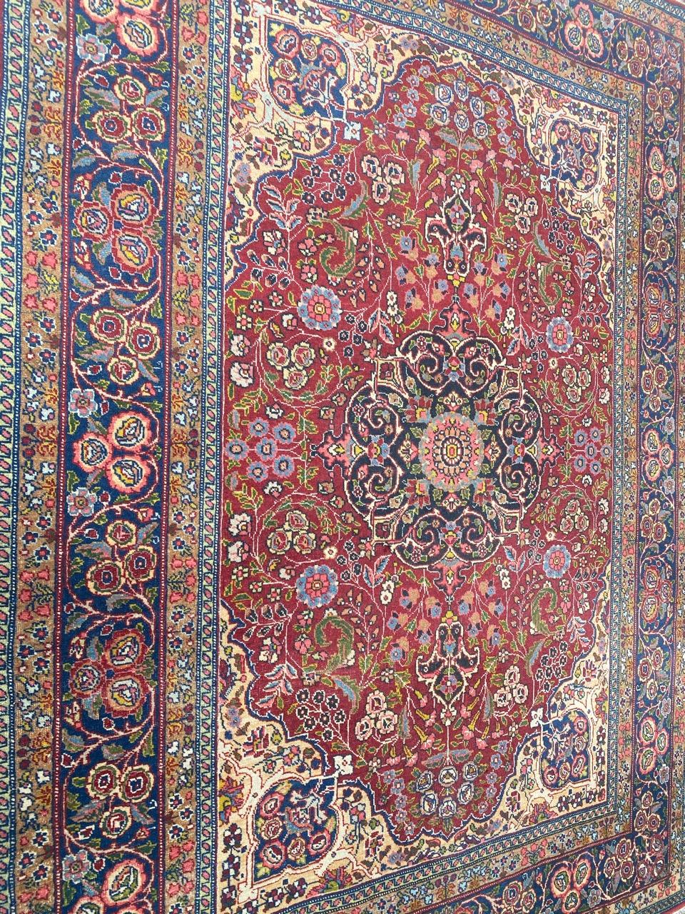 Wonderful Antique Fine Tabriz Rug For Sale 11