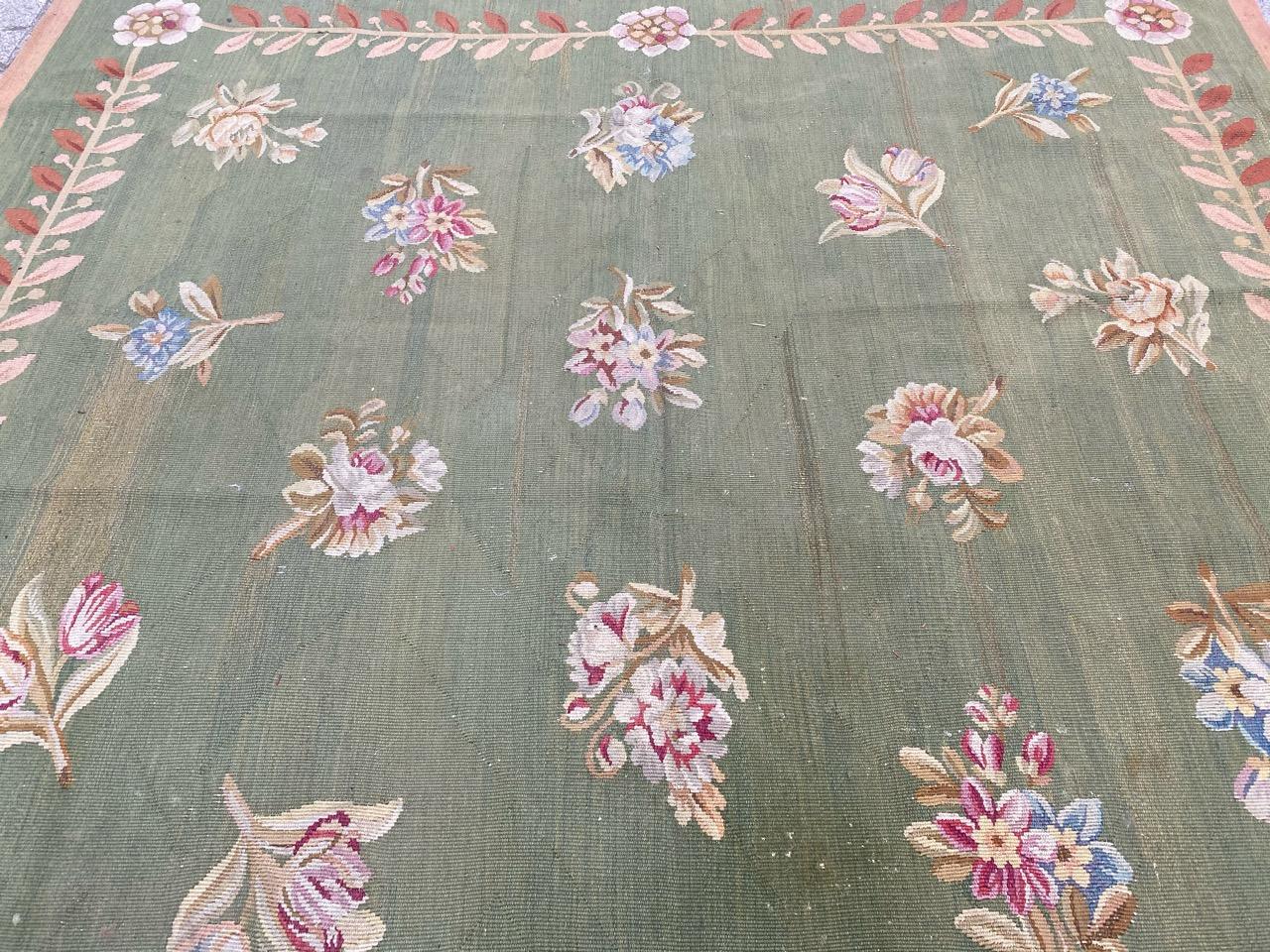 Wonderful Antique French Aubusson Empire Design Rug For Sale 9