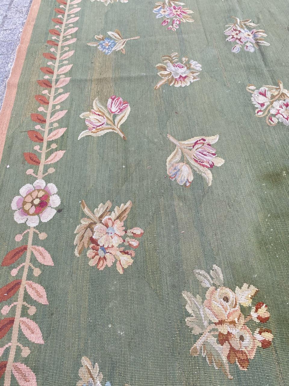 Wonderful Antique French Aubusson Empire Design Rug In Good Condition For Sale In Saint Ouen, FR