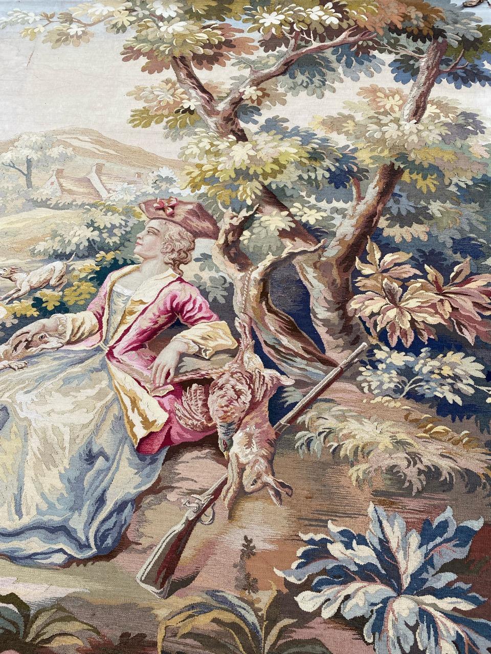 Bobyrug’s Wonderful Antique French Aubusson Fine Tapestry For Sale 10