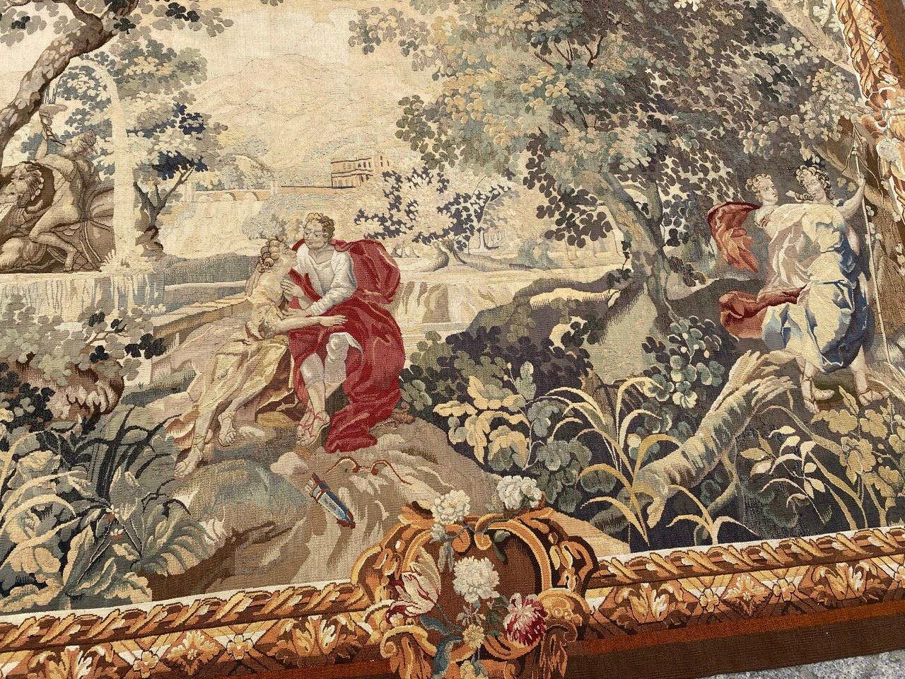 Bobyrug’s Wonderful Antique French Aubusson Tapestry For Sale 11
