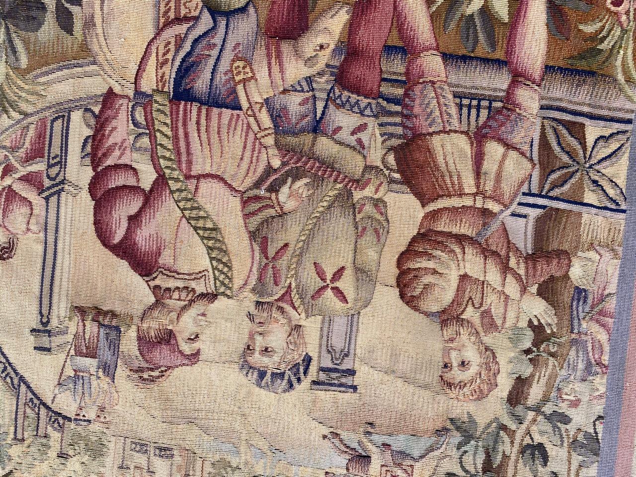 Bobyrug's Wonderful Antique French Aubusson Tapestry Maximilian Design en vente 3