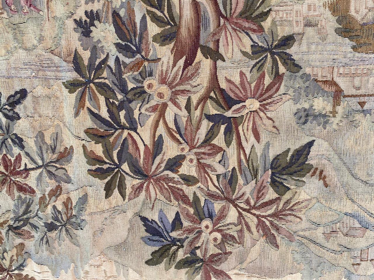 Bobyrug's Wonderful Antique French Aubusson Tapestry Maximilian Design en vente 5