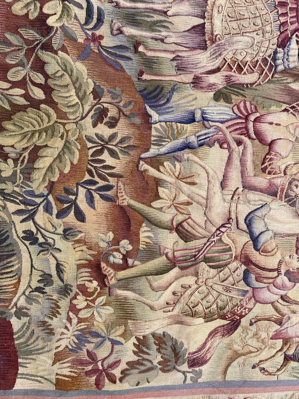 XIXe siècle Bobyrug's Wonderful Antique French Aubusson Tapestry Maximilian Design en vente