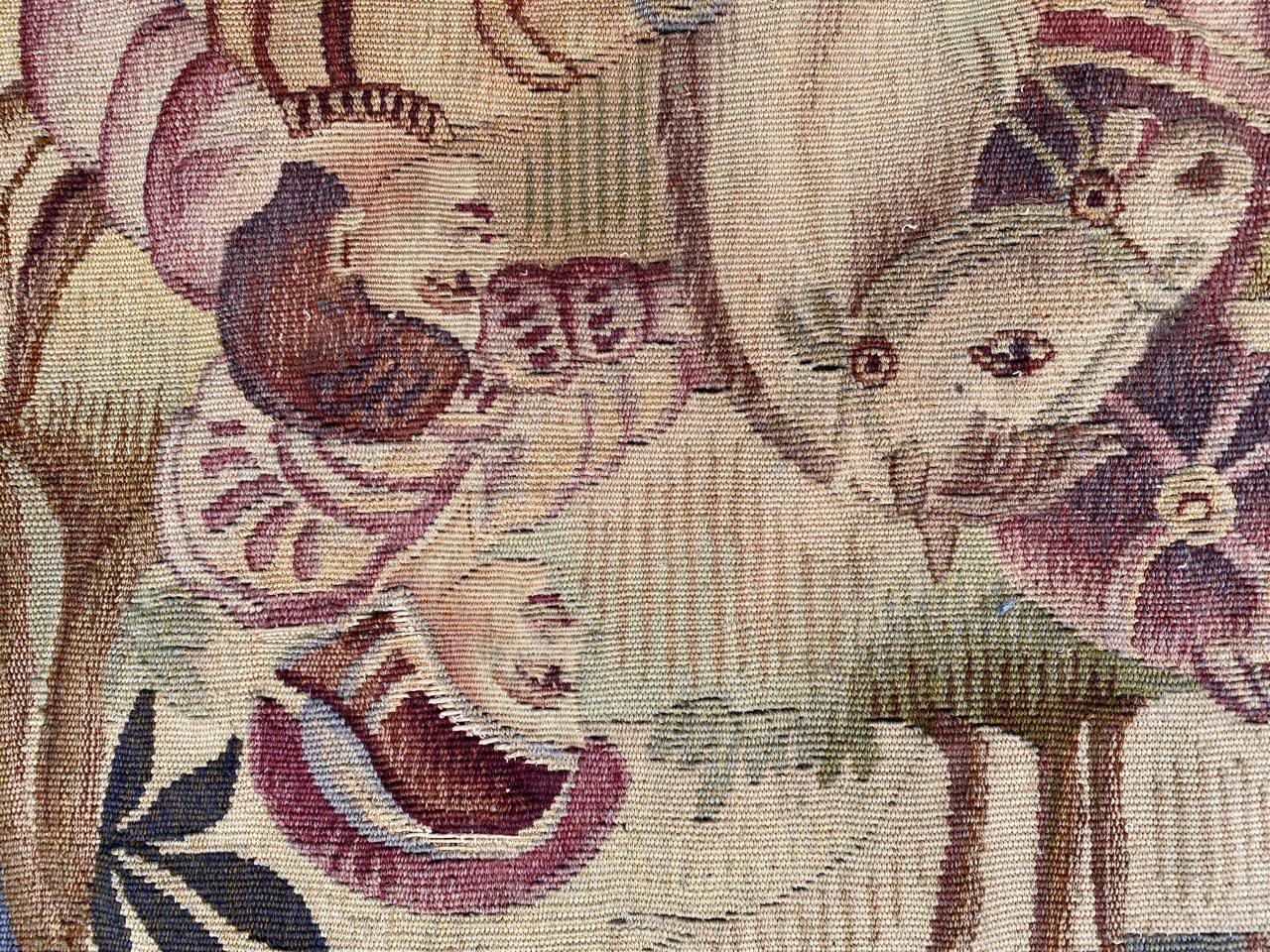 Bobyrug's Wonderful Antique French Aubusson Tapestry Maximilian Design en vente 1